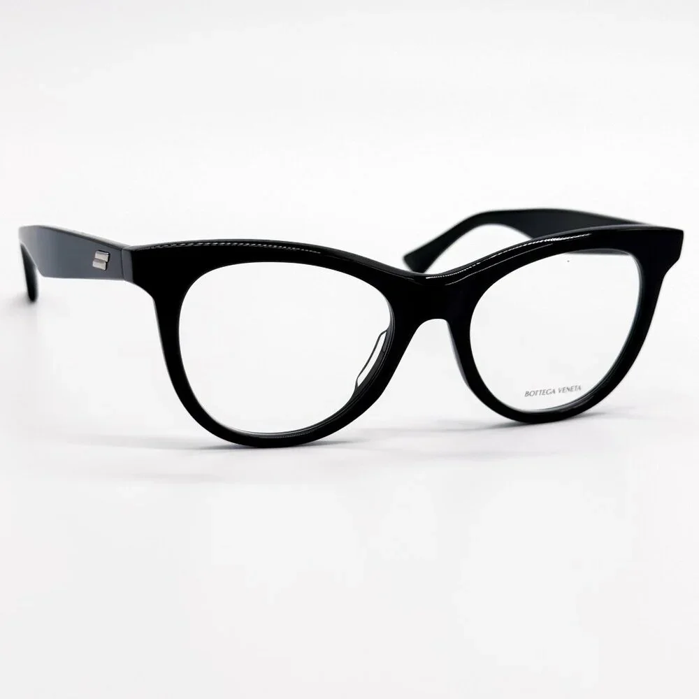 NEW BOTTEGA VENETA EYEGLASSES BV1064O 001 ROUND BLACK WOMEN EYEWEAR